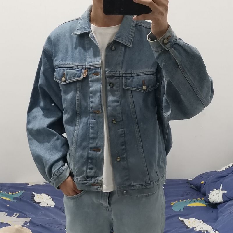 Vintage Y2K Denim jacket Pria blue, foto 2