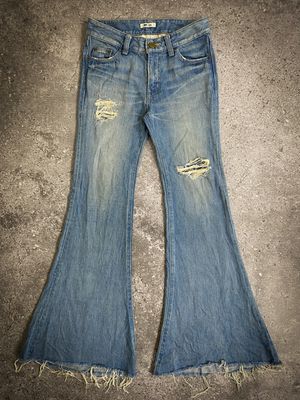 Japanese Brand Sly Lang Distressed Super Flared Jeans