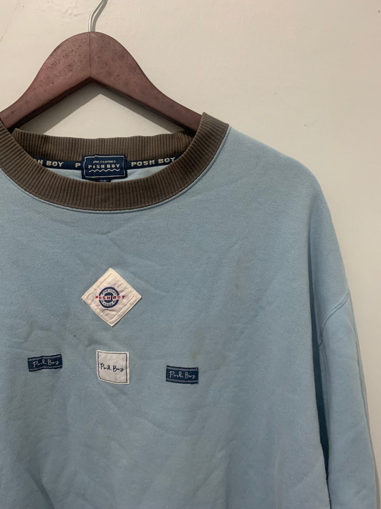 Posh boy patch crewneck biru langit, foto 2