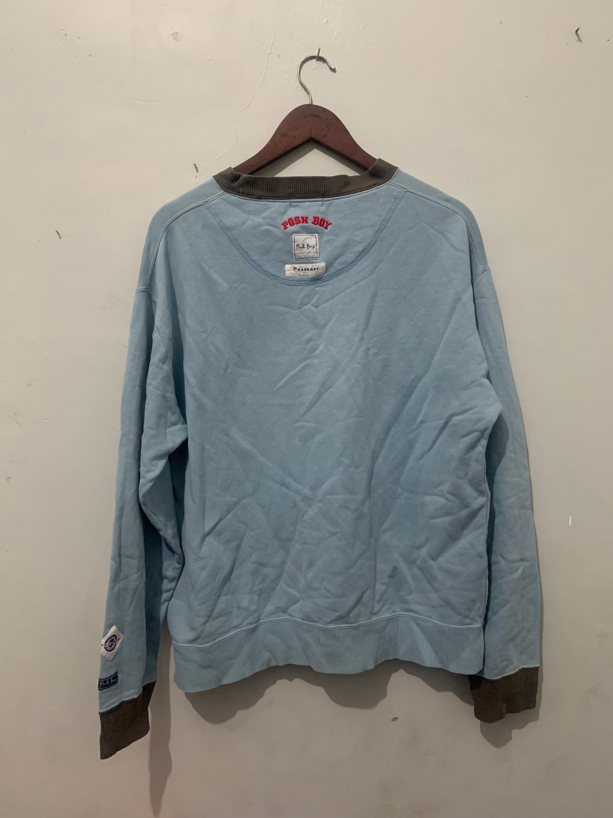 Posh boy patch crewneck biru langit, foto 4