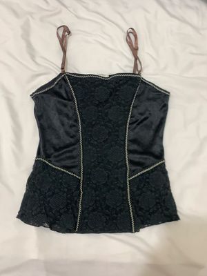 Lace Camisole Black Tank Top Y2K