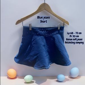 Blue jeans mini skort
