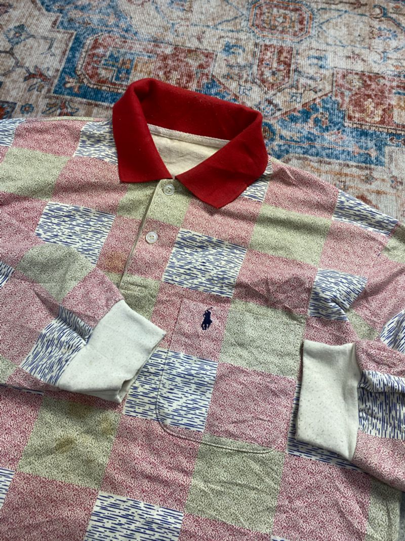 POLO LONGSHIRT POLO RALP LAURENT VTG PATTERN, foto 3
