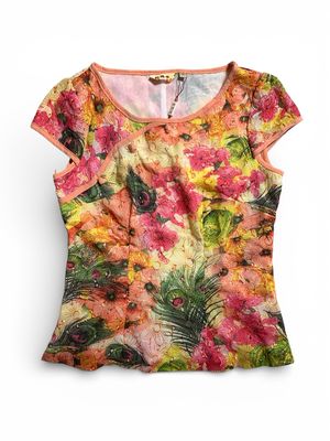 Floral pattern cheongsam top