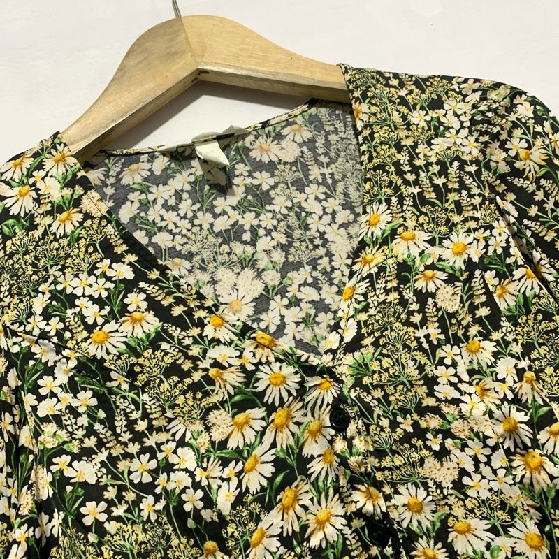 h&m floral crop baloonsleeve, foto 3