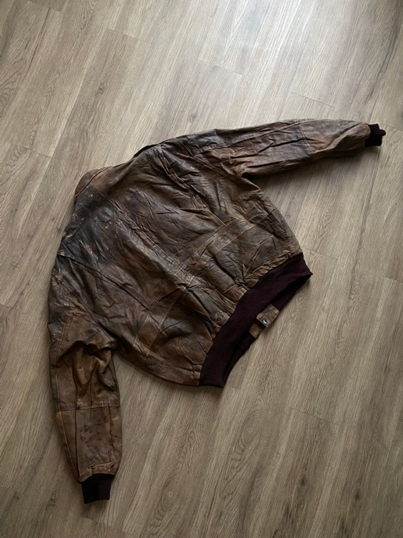 VINTAGE LEATHER BOMBER FLIGHT JACKET, foto 10