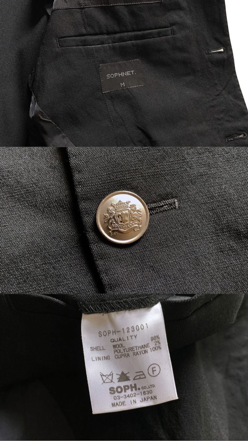 Sophnet Stretch Wool 3 Button Blazer Coat Jacket, foto 2
