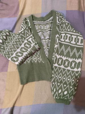 Cardigan rajut motif