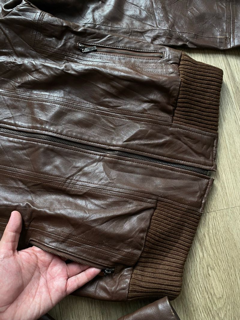 “JOINUS” BOMBER LEATHER JACKET, foto 4