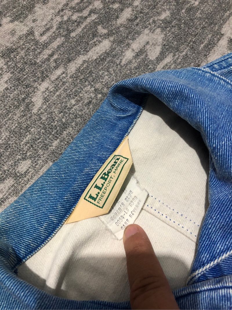 Vintage 90s L.L.Bean Rounded Collar Denim Chore Jacket Made, foto 6