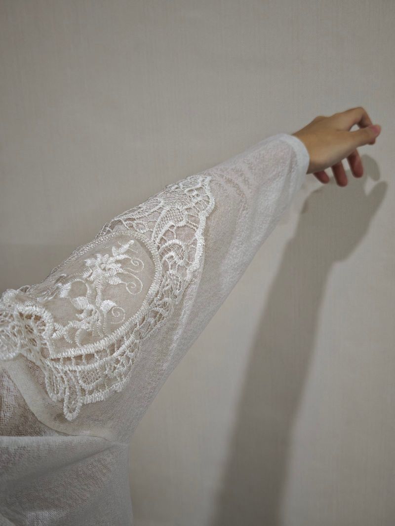 White Lace Cardigan Elegant, foto 5