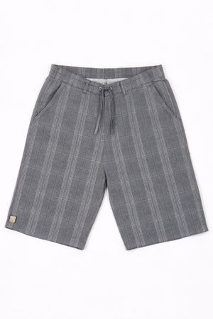 Celana Pendek Pria Abu Motif Kotak