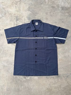 Vintage 90’s Stussy Work Shirt/Bowling Shirt Navy