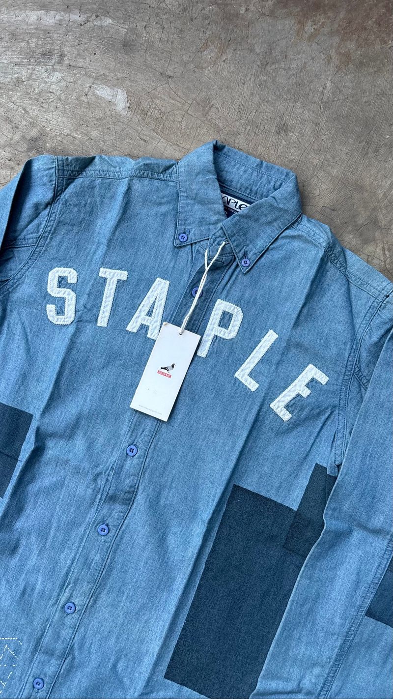 Staple Pigeon Patchwork Logo Woven Indigo🦆, foto 2
