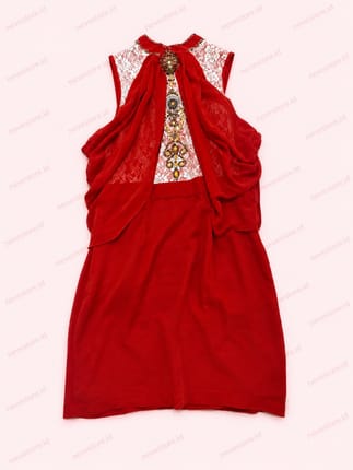 Coco Kelen Red Overlay Sleeveless Dress