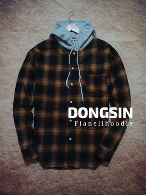 Dongsin flanell hoodie korean style second thrift