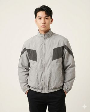 Jaket running colorblock casual vintage boxy