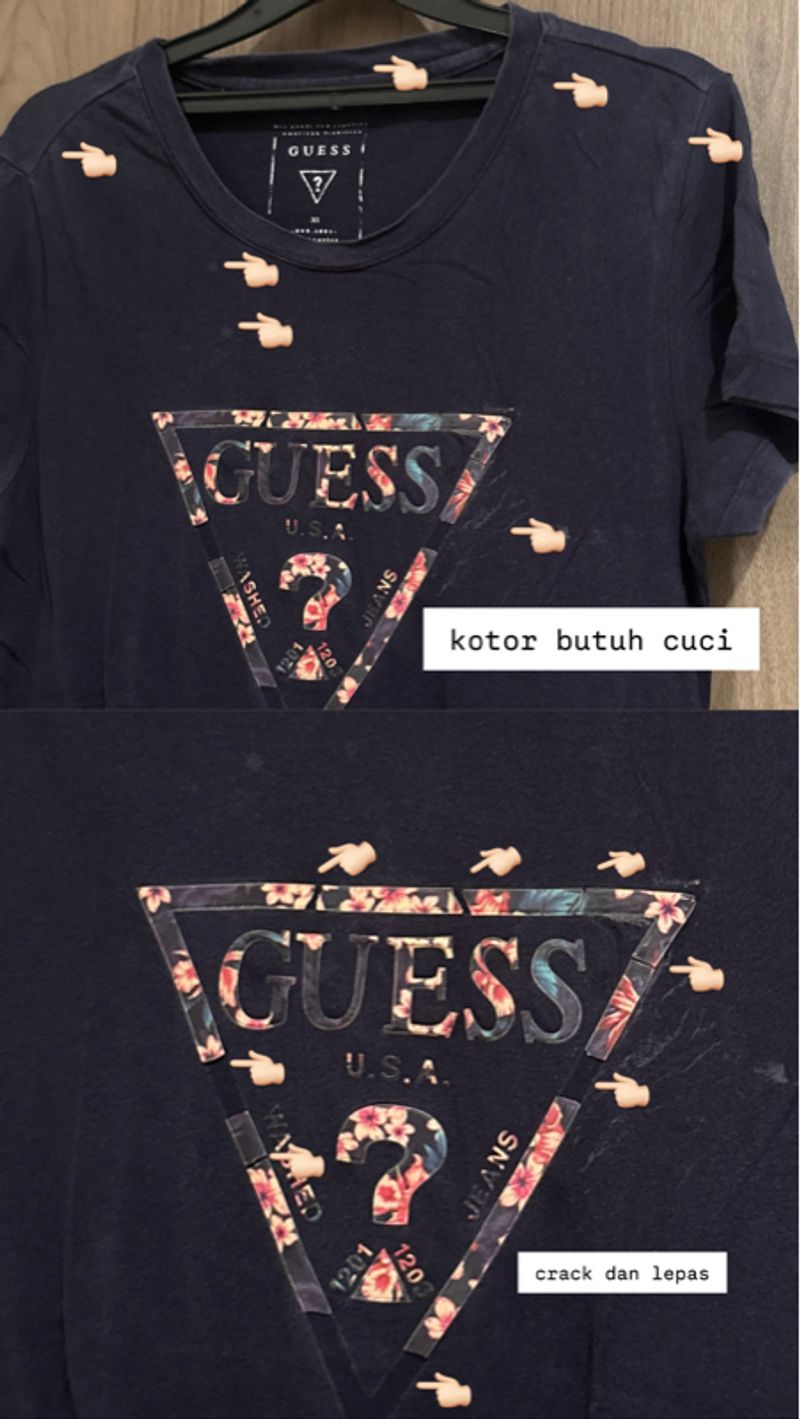 GUESS Kaos Wanita Navy (minus), foto 5
