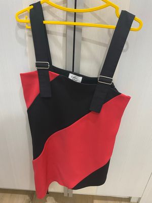 black pink asymetric tank top