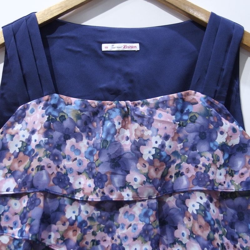 ED458 SIZE M BLOUSE ZISHEN NAVY, foto 2