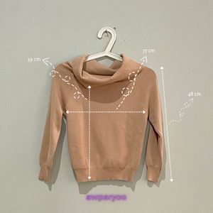 Minimalist Casual Sweatshirt Wanita tan
