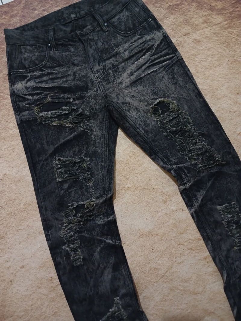 Jeans washed ripped slimfit second thrift original, foto 2
