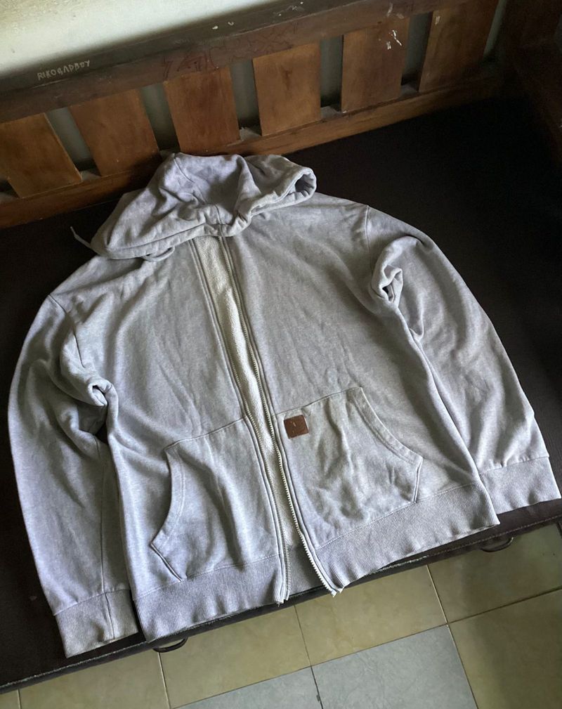 Jaket Zipper Basic Gray Sweather SW4N, foto 2