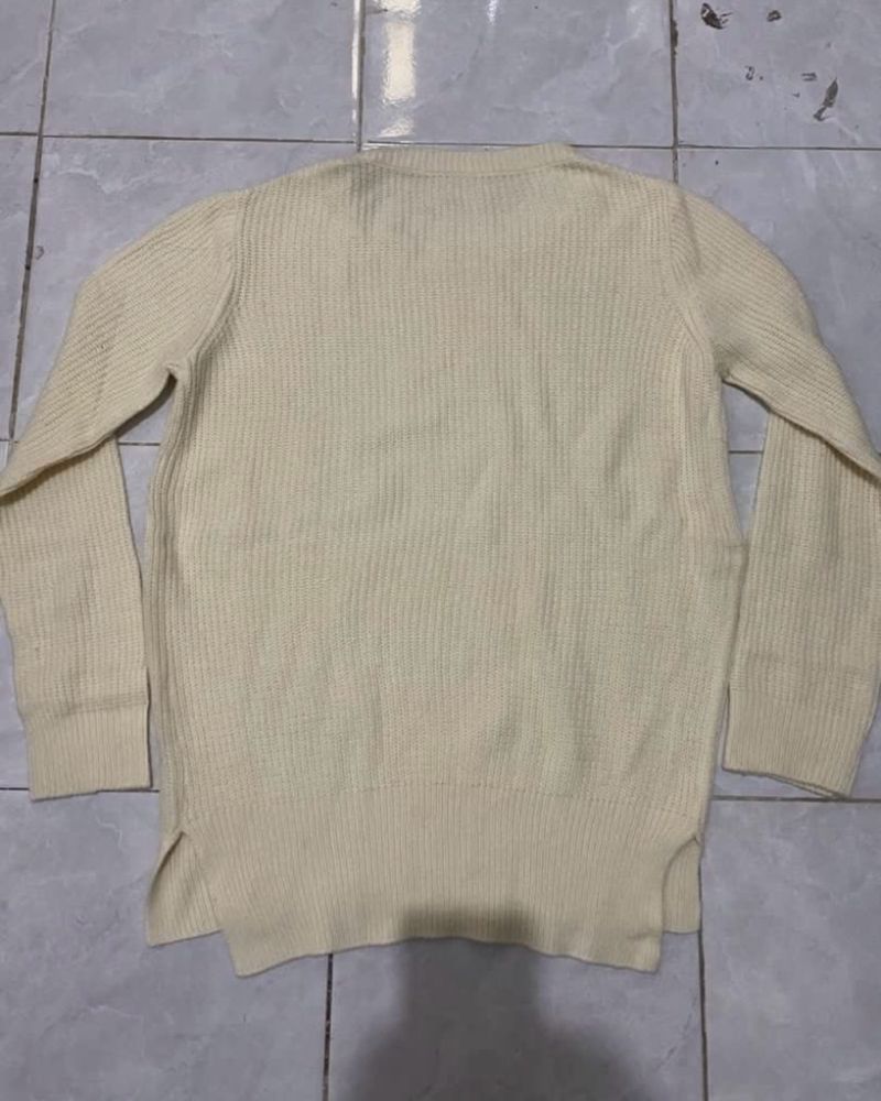 Sweater rajut putih beige, foto 5