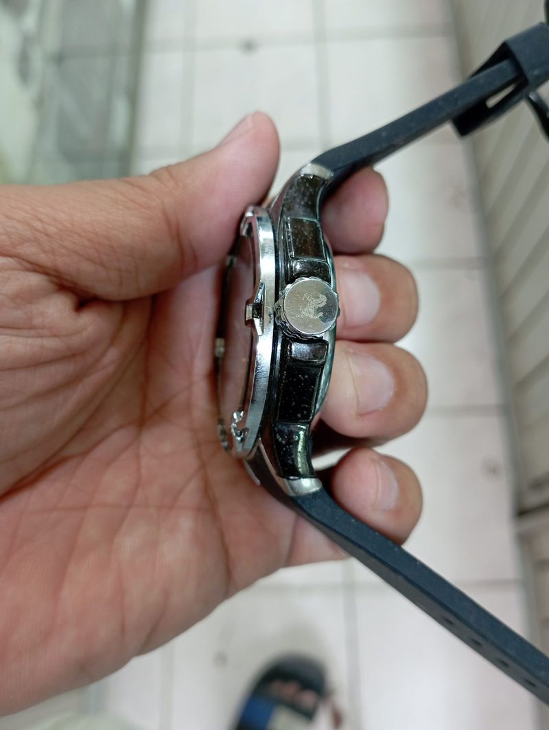 Jam tangan sporty pria automatic ferarri chronograph, foto 3