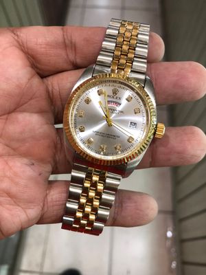 Jam tangan pria quartz elegan stenlis steel tanggal hari ex
