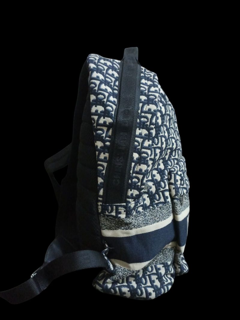 preloved ransel backpack dior monogram cream navy, foto 2