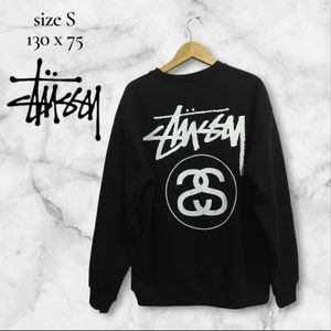 preloved crewneck sweatshirt stussy hitam sz S oversized