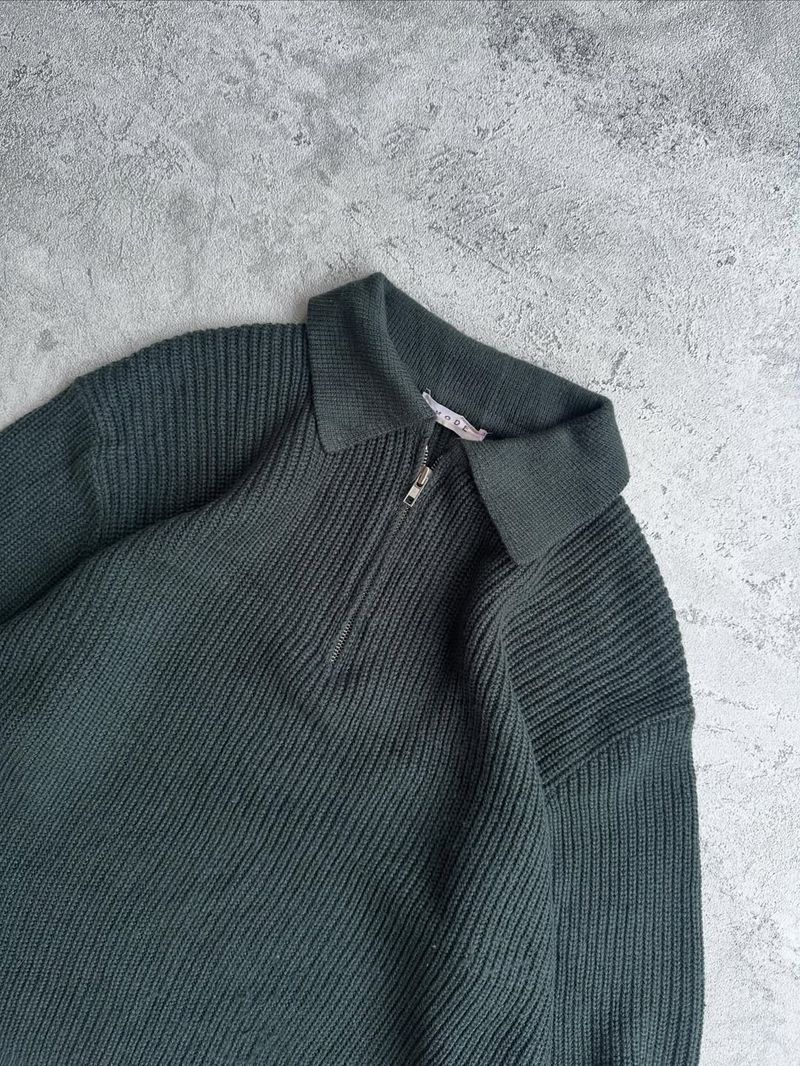 Mode knitwear basic textured half zipper sweater, foto 3
