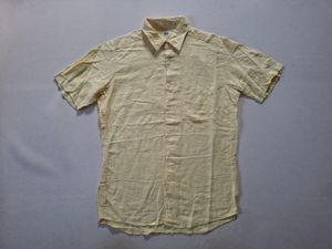 KEMEJA LENGAN PENDEK UNIQLO LINEN KUNING ORIGINAL 100%