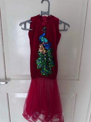Dress Cheongsam Peacock velvet