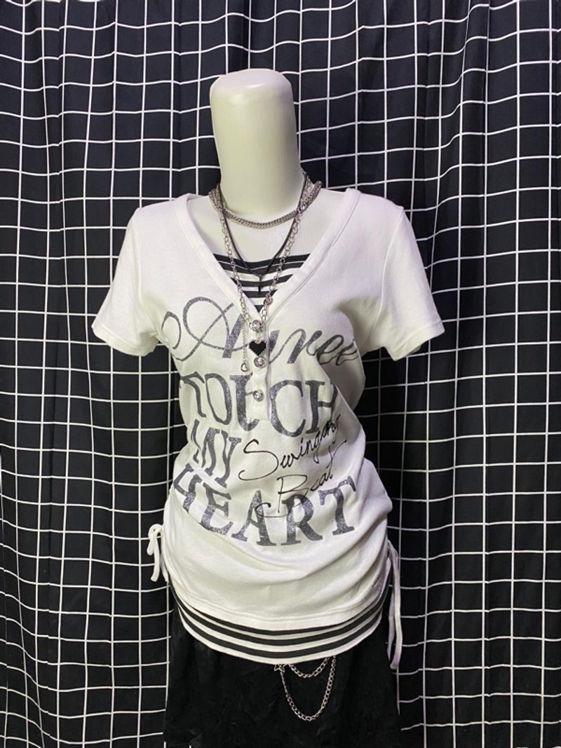y2k clair et vert t-shirt, foto 2
