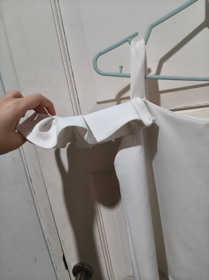 Ruffle White Off Shoulder Top, foto 4