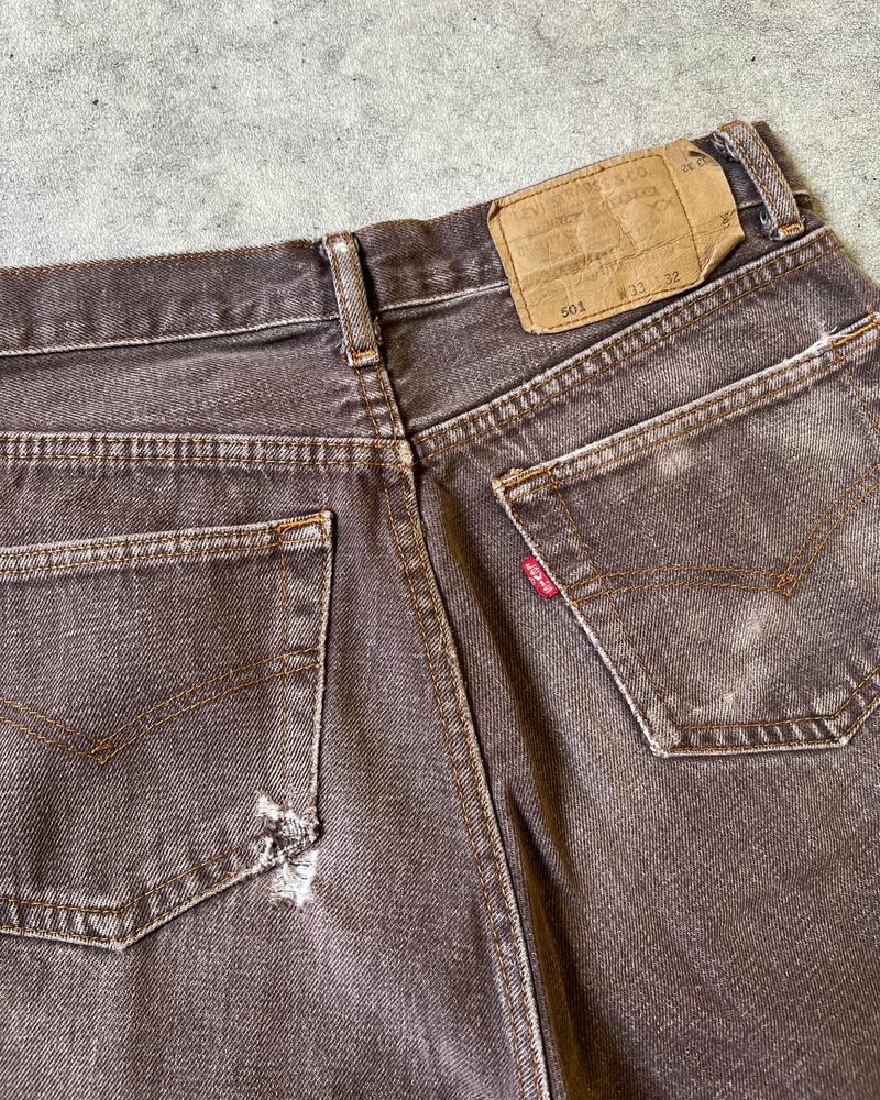 Vintage Levi’s 501 Distressed Washed Brown, foto 6