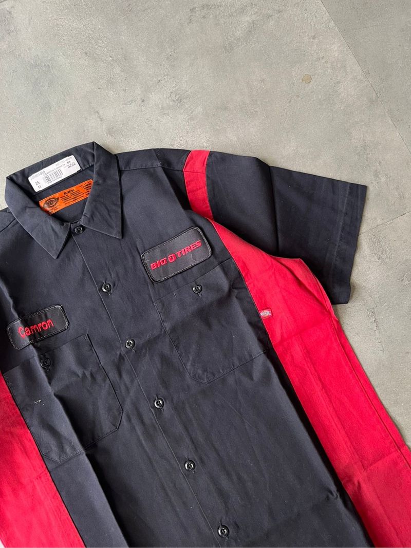 Dickies ss Workshirt twotone black red, foto 3