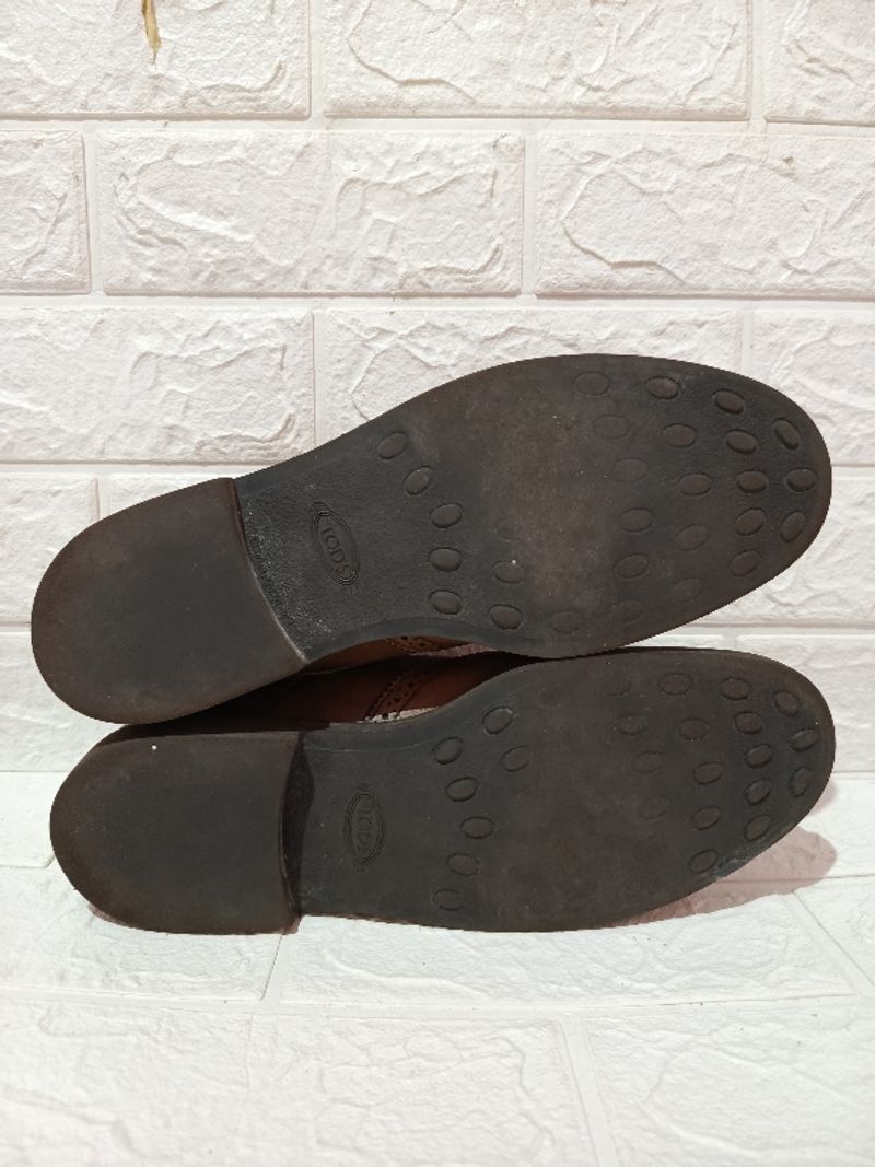 Tods Derby Wingtip Brogue Leather Brown, foto 4