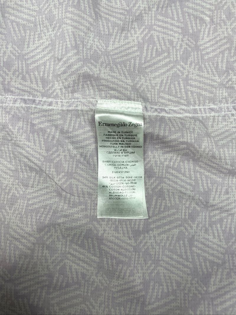 ERMENEGILDO ZEGNA GEOMETRIC PATTERN SPREAD COLLAR SHORT SLEE, foto 5