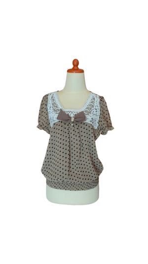 Coquette Polka Blouse Vintage Brokat