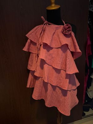 ruffled orange dress