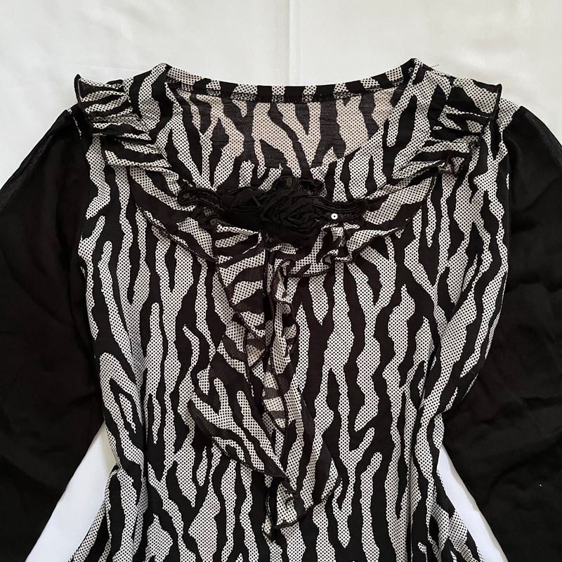 ruffle animal print top, foto 2