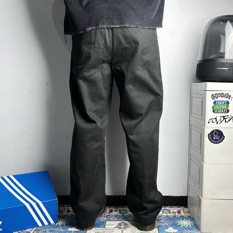 Musinsa Standard Black Solid Wide Leg Fit Workpants size 31, foto 3