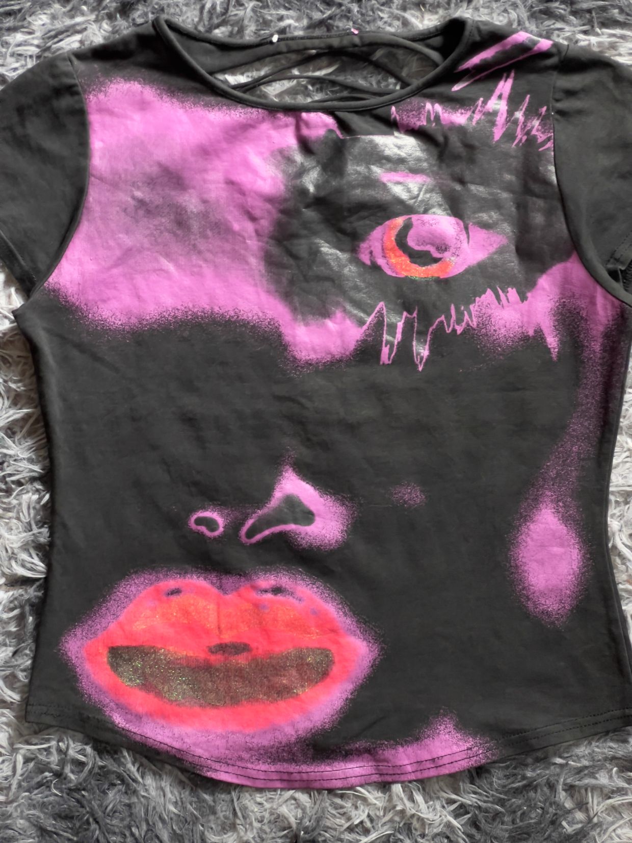 VINTAGE Y2K FACE PRINTED GRUNGE TOP, foto 3
