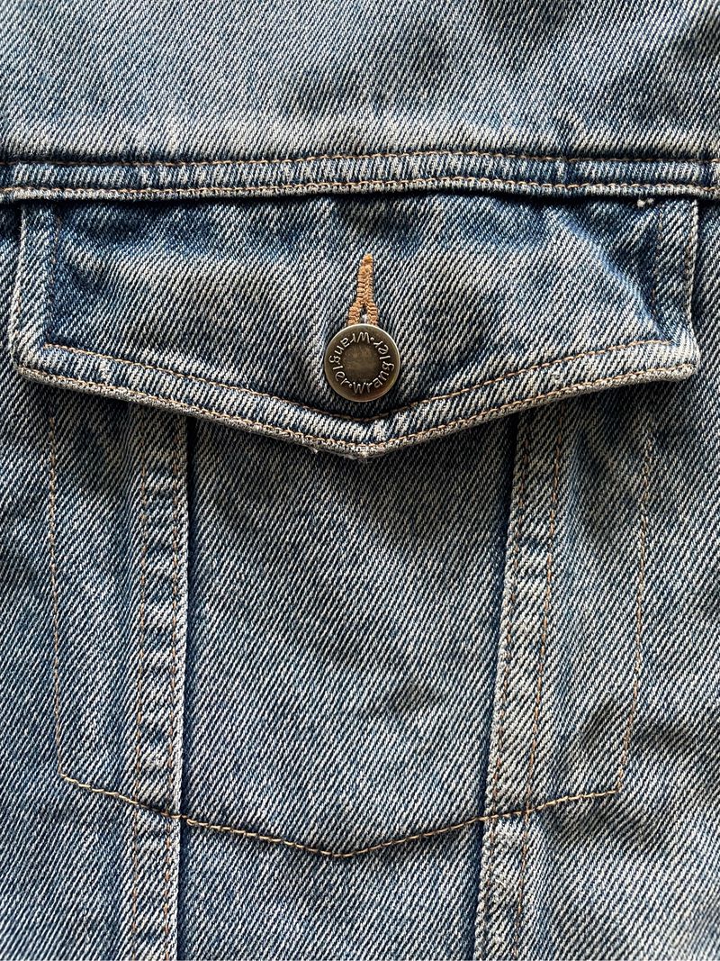 90s VINTAGE WRANGLER DISTRESSED BLANKED DENIM JACKET, foto 8