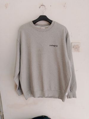 Mahagrid Streetwear Casual Sweater Pria gray