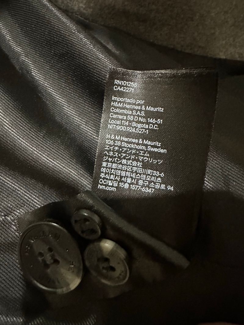 H&M Mens Grey Overcoat, foto 6