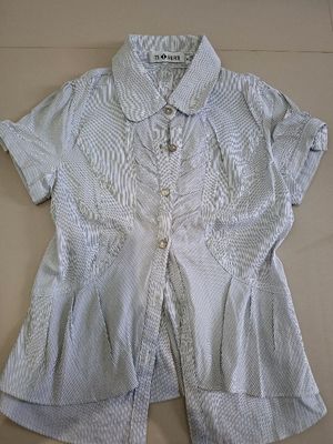 Kemeja anak salur lengan pendek